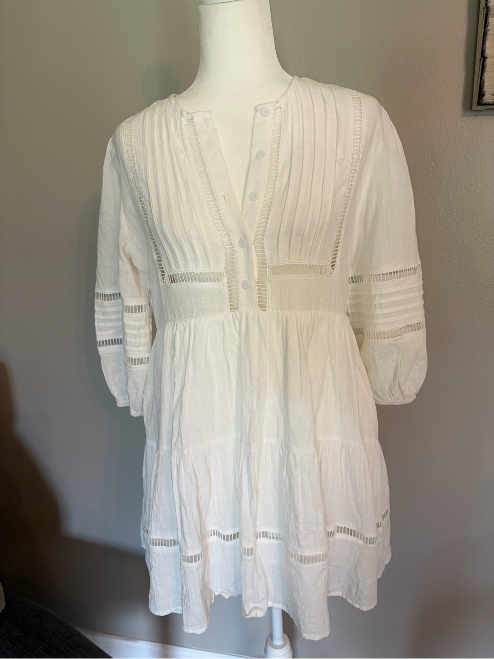 VICI Collection Ladder Stitch Cotton Babydoll Dress - Picture 4 of 11